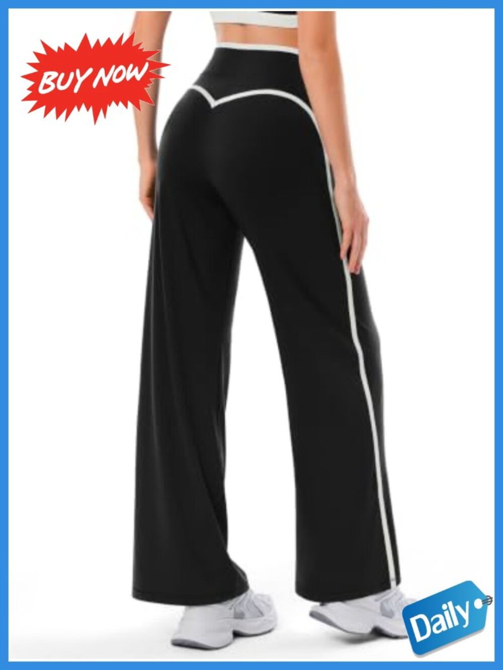 Wide Leg Yoga Track Pants High Waisted Drawstring Lounge Pants Pockets